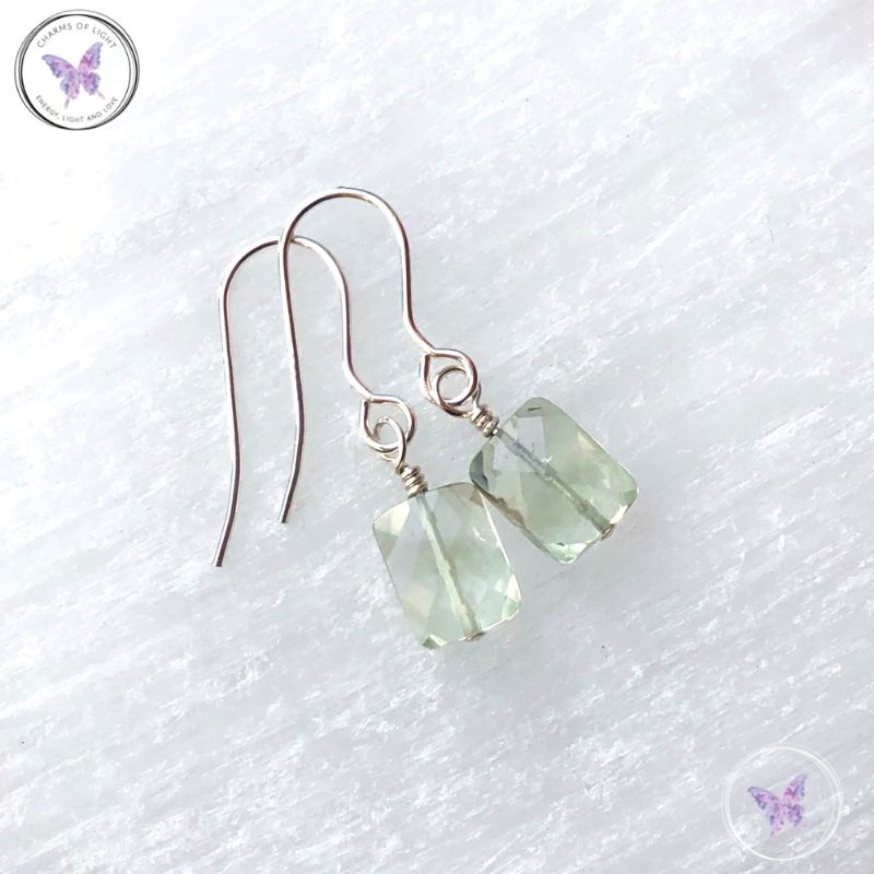 Faceted Prasiolite Earrings